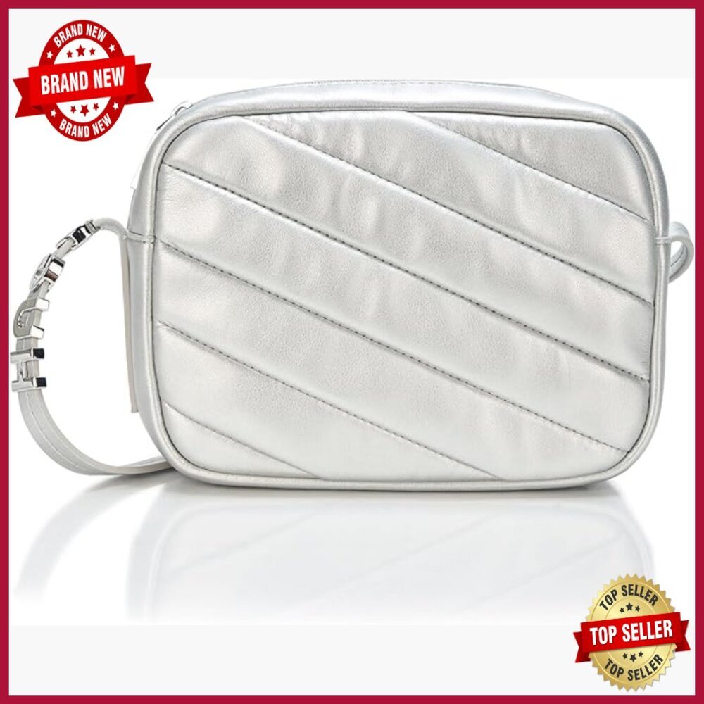 Small Quilted Crossbody Bag with Zipper Closure, Polyester Material